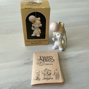 NIB Vintage Precious Moments May Your Christmas Be Happy Ornament
